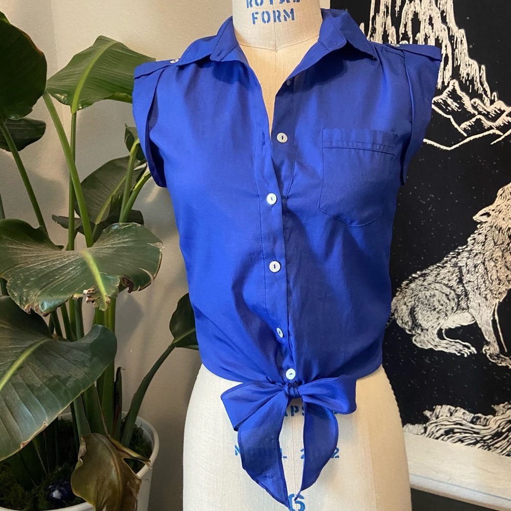 Pinup Girl Blue Blouse - Pin Up Top Shirt